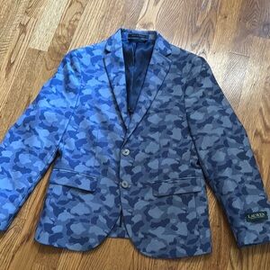 Lauren Ralph Lauren Blue Sport Coat with Modern Camo Design